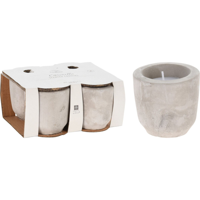Svijeca-Mirisna-Citronella-Set od 4-U posudama od cementa-WJCC5090000