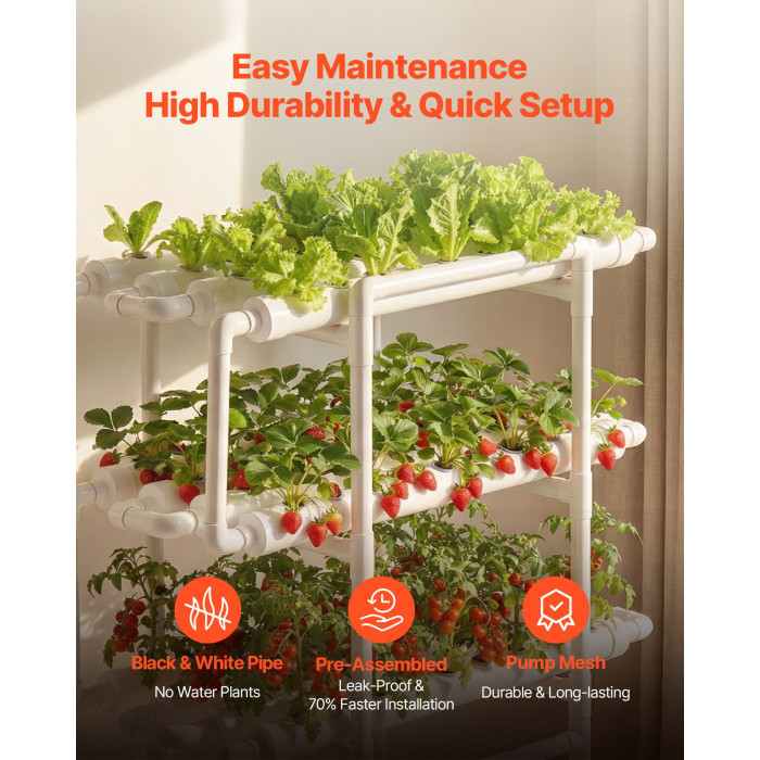 VEVOR Hydroponics Growing System Kit, 3-Tier 108 Sites